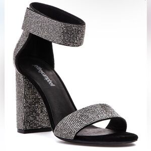 Jeffrey Campbell Heels in Black Suede and Rhinestone Sequin Size 8.5